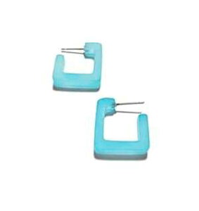 Cg^[RCY X[ XNGA [TCg t[v CO Leetie Lovendale Light Turquoise Small Square Lucite Hoop Earrings