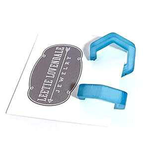 ANAu[ AN njJ wbNX [TCg t[v CO Leetie Lovendale Aqua Blue Acrylic Honeycomb Hex Lucite Hoop Earrings