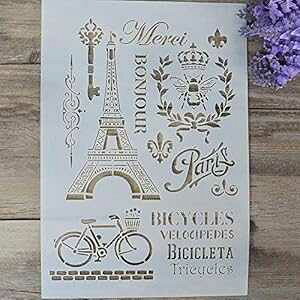 ǂɃyCg邽߂ DIY XeV ev[g ƋH|i (A3 TCY) SLGIFT DIY Decorative Stencil Template for ting on Walls Furniture Crafts (A3 Size)