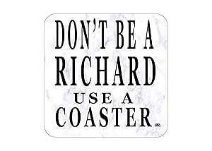 Don't Be a Richard �o�[ �h�����N�R�[�X�^�[ 4 �Z�b�g �M�t�g �ʔ��� �W���[�N �z�[�� �L�b�`�� �o�[ �E�F�A Rogue River Tactical Don't Be a Richard Bar Drink Coaster Set of 4 Gift Funny Joke Home Kitchen Bar Ware