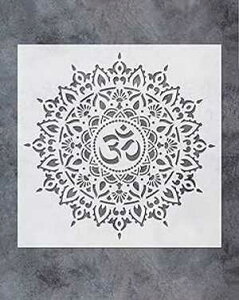 G GSS Designs GSS Designs Om Mandala Stencil Template (12x12 Inch) - ting Stencil for Wood Wall Furniture Floor Tiles Fabric(SL-063)