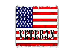 Rogue River Tactical Patriotic USA Flag Veteran Drink Coaster Set Gift United States of America US Bar Kitchen Home