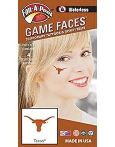 Fan A Peel University of Texas Longhorns ? Waterless Peel & Stick Temporary Tattoos ? 4PK