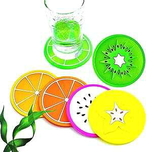 3.5C` JtȊ~߃VRR[X^[ - ̂ɂhNJbv}bgR[X^[AfMޕt Josi Minea 3.5 Colorful Non Slip Silicone Coasters - Non Scratch Drink Cup Mat Coaster with Heat Insu