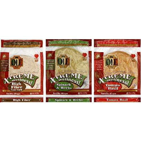オーレ メキシカン トルティーヤ 3 パック バラエティ (高繊維、ほうれん草とハーブ、トマトバジル) Ole Mexican Foods Ole Mexican Tortilla 3 Pack Variety (High Fiber, Spinach & Herb, Tomato Basil)