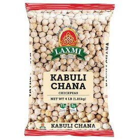 ラクシュミ カブリ チャナ ホワイトひよこ豆 - 丸ごとチャナ、4 ポンド袋 LAXMI BRAND Laxmi Kabuli Chana White Chickpeas - Whole Chana, 4 Pound Bag