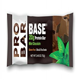 PROBAR - ベース 2.46 オンス プロテイン バー、ミント チョコレート、12 個 - グルテンフリー、植物ベースの自然食品原料 PROBAR - Base 2.46 Oz Protein Bar, Mint Chocolate, 12 Count - Gluten-Free, Plant-Based Whole Food Ingredients