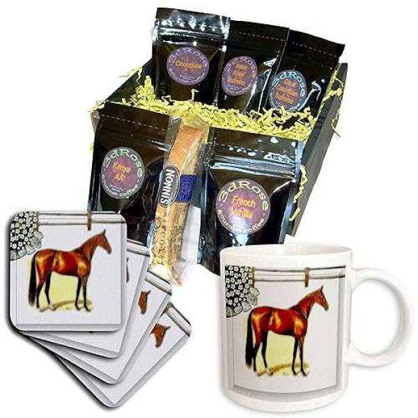 3dRose cgb_18455_1 サラブレッド ホース コーヒー ギフト バスケット、マルチカラー 3dRose cgb_18455_1 Thoroughbred Horse-Coffee Gift Basket, Multicolor