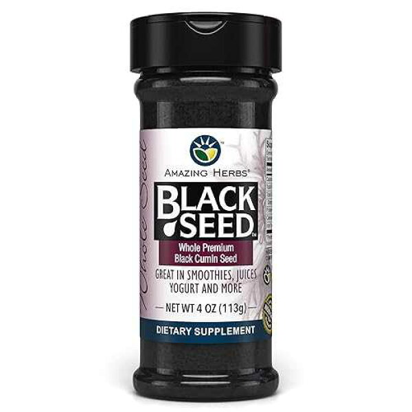 Amazing Herbs Whole Premium Black Cumin Seed - Nigella Sativa Seeds, Organic, Gluten-Free, Non-GMO, Supports Immune System, Cardiovascular Health, & Digestion - 4 oz