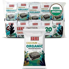 CHOI'S 1 Organic DAECHUN(Choi's1) Seaweed Snacks, 20 Pack, Original, Product of Korea Premium Great