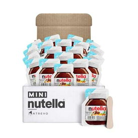 ヌテラ チョコレート ヘーゼルナッツ スプレッド ミニ スナック パック。完璧な分量コントロール (わずか 1/2 オンス) 1 カップあたり 80 カロリー。ATREVO バンドル + 環境に優しい木製スプーン 20 本 (20 パック)。学校に戻るスナック。 ATREVO