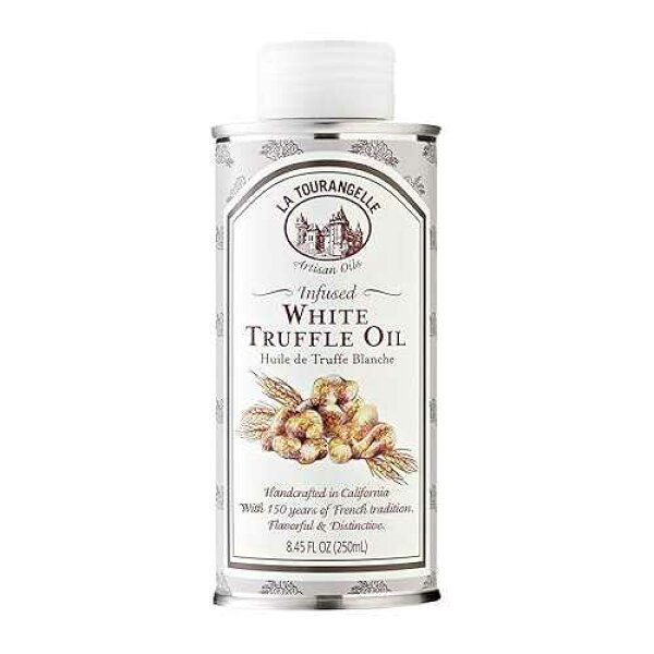 La Tourangelle 注入白トリュフ オイル、8.45 オンス缶 (パッケージは異なる場合があります) La Tourangelle Infused White Truffle Oil, 8.45 Ounce Tin (Packaging may Vary)
