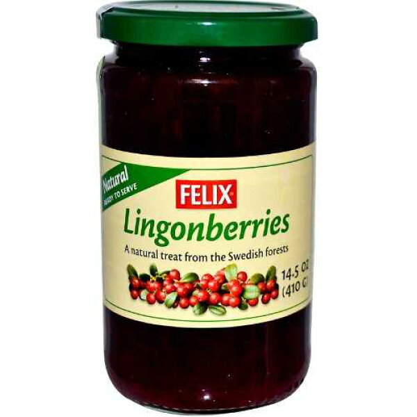 フェリックス リンゴンベリー、14.5 オンス ボトル (4 個パック) Felix Lingonberries, 14.5-Ounce Bottles (Pack of 4)