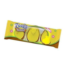 ミルク チョコレート ディップ マシュマロ ピープス イエロー ヒヨコ (各 3 個入り 3 パック) Milk Chocolate Dipped Marshmallow Peeps Yellow Chicks (3 packs of 3 each)