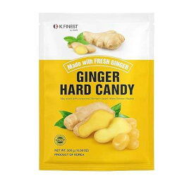 Jaaein Ginger Hard Candy Made with Fresh Ginger Extra Strength Flavor Anti-Nausea and Digestion Aid Individual Wrapped Product of Korea_300 grams_10.58oz
