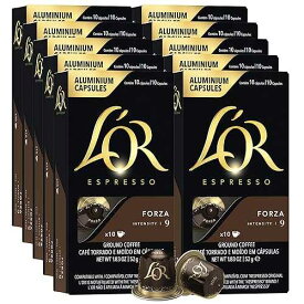 L'OR Espresso Capsules, 100 Count Forza, Single-Serve Aluminum Coffee Capsules Compatible with the L'OR BARISTA System & *Nespresso Original Machines