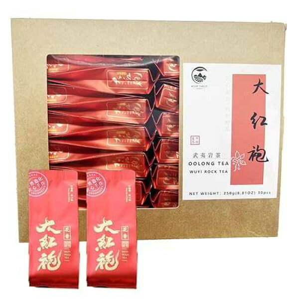 DIAN MAI HAO 武夷岩茶花香大?袍250g 8.81oz Chinese Top10 Famous Tea - Wuyi Da Hong Pao/Rock Tea/Big Red Robe/Dahongpao Oolong Tea - 30 Count Tea Bags Value Pack Grade AAA