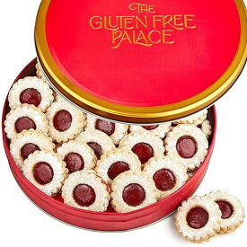 Gluten Free Palace Cookie Gift Basket - Gourmet Gluten Free Father's Day Cookie Gifts - Fresh Shortbread Linzer Tart Cookies in Elegant Red Tin Gift for Graduation, Congratulation, Students, Her, Him, Friends & Fami
