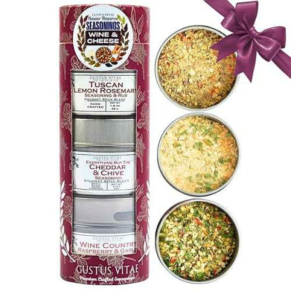 Wine & Cheese House Reserve Seasonings / / Gift Packaged Set of 3 Spice Blends / All Natural, Non GMO / Gourmet Infused Spice & Herb Blends / Perfect for Appetizers / Small Batch, Hand Made Hors D'Oeuvre Seasonin