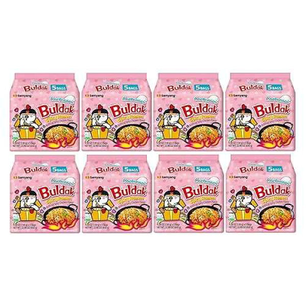 KF GOODIES Korean Ramen Variety Pack Gift Box (40 Count) - Spicy Buldak Noodle Assortment for Birthdays, College Care Packages, Office Snacks, and Gift Baskets