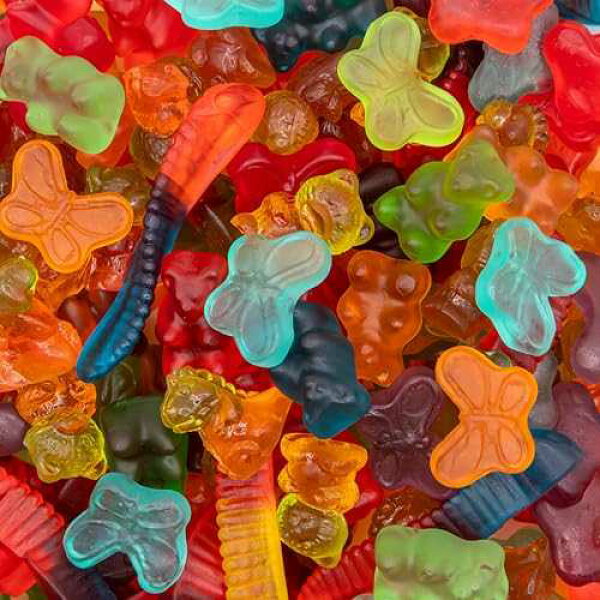 SUNNY ISLAND Gummy Candy Mix / 2 Pound Variety Pack / Gummy Worms, Bears, Butterflies, 3D Bears, 3D Dinosaurs / Assorted Fruit Flavors Gummies / Chewy Candy for Candy Buffets & Snacking