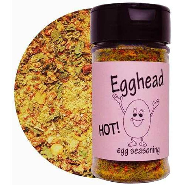 Unique Flavors Egg Topping Egghead HOT Spice Mix for Scrambled Breakfast Eggs or Omelettes 2 oz Easy Shaker