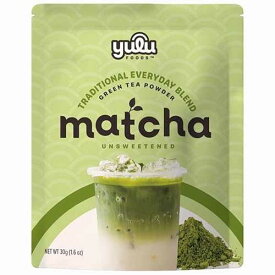 YULU FOODS Everyday Blend Matcha Powder (1.06 oz / 30 g) / Shade-Grown Japanese Green Tea Powder for Hot or Iced Lattes / Smooth Texture / Low Caffeine / Café-Quality