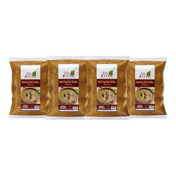 90's MILL Authentic Punjabi Dal Tadka/Dal Fry Masala Powder, Easy to Use Dal Fry/Dal Tadka Masala Mix, Cooking Essentials for Fine Taste, Multipurpose Dal Fry Masala for Unique Flavor-190Gx4Pk
