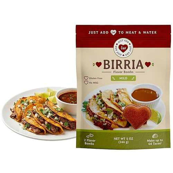 Just Add Luv Authentic Birria Spice Bomb Seasoning - Mexican Spice Mix with Chiles Herbs Spices - Perfect for Tacos Nachos Quesadillas Enchiladas Burritos - No MSG, Easy to Use (1 Bag)