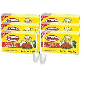 K-Tech USA Achiote Paste - Pack of Six (6) 3.5 oz Mexican Seasoning Condiment with mini shovel spoons