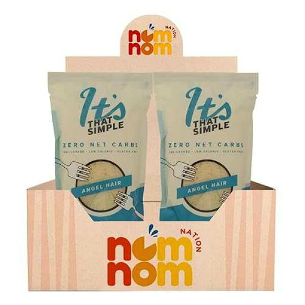 NomNom Nation Its That Simple Pasta Angel Hair 9.52 oz 2 Pack Angel Hair Pasta Low Carb Pasta and Low Carb Noodles Spaghetti Noodles Style No Carb Pasta Low Carb Rice Alternative with Refrigerator Magnet