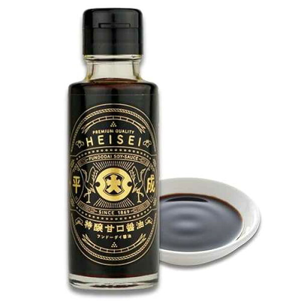 Fundodai HEISEI Soy Sauce - Premium Sweet Soy Sauce, Authentic Japanese Flavor / Made with Kyushu Soybeans and Wheat / Product of Japan, 3.38 Fl oz. (100ml)