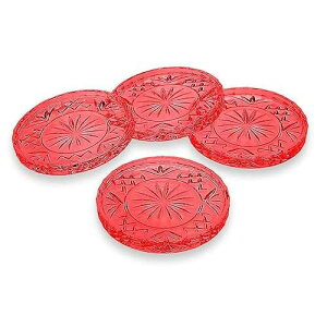 Godinger Coasters for Drinks, Coasters for Coffee Table, Crystal Glass Bar Coasters, Dublin Collection - Set of 4