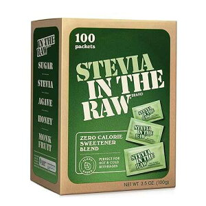 ���X�e�r�A�A�p�P�b�g�A3.5 �I���X (100 �J���b�g) Stevia In The Raw Stevia Sweetener Packets, 100 Ct, Zero Calorie Stevia Sugar Substitute Packets, No Erythritol or Artificial Flavors, Vegan, Gluten Free, Kosher, Low Gl