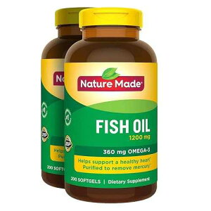 2 x 200Pk Nature Made Fish Oil 1200 mg Softgels Omega 3