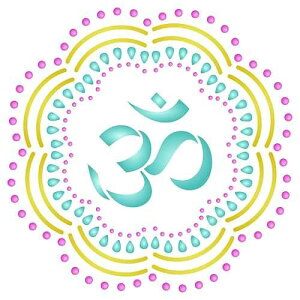 Lassos Boutique Stencils for Walls: OM Mandala Stencil, 6.5 x 6.5 inch (S) - AUM Indian Buddhist Spiritual