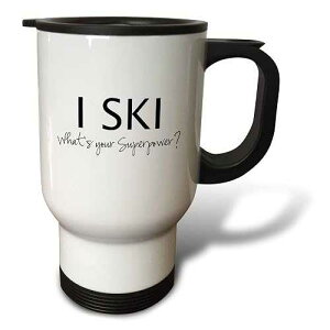 3dRose I Ski Whats Your Superpower Fun Gift for Skiers and Skiing Fans Travel Mug, 14-Ounce, Stainless Steel