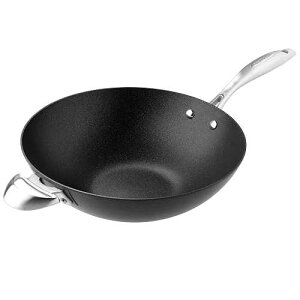 ScanPan PRO IQ �u���b�N�L���X�g�A���~�j�E�� 12.5 �C���`���ؓ� Scanpan Pro IQ 12.5 inch Nonstick Wok - Compatible with All Cooktops, Induction Ready, Metal Utensil Safe, Oven Safe to 500 F, Dishwasher Safe