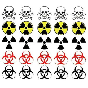 PremiumTT temporary tattoos Warning Symbol Temporary Tattoos: Biohazard, Radiation, Poison Halloween Tattoo