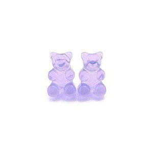�p�[�v�� �O�~ �x�A �v���X�`�b�N �|�X�g�̃��^���t���[ �C�������O Pretty Smart Gummy Bear Metal Free Earrings on Plastic Posts (Purple)