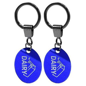 The Kosher Cook Dairy Blue Keyrings - Pack of 2 - Key Chain Ring to Kosher Tag and Label Utensils, Cutlery and Kitchen Items - Heat Resistant and Dishwasher Safe - Color Coded Kitchen Tools