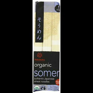 ͂΂I[KjbN߂A{iIȓ{̏ˁAHYA9.5IXpbP[Wi8pbNj Hakubaku Organic Somen, Authentic Japanese Wheat Noodles, No Salt Added, 9.5-Ounce Packages (Pack of 8)