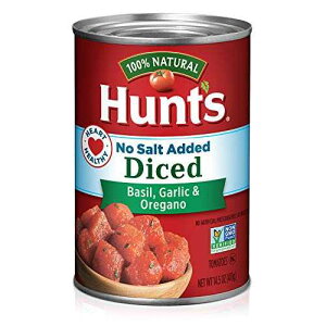Hunt's _CXg}gAoWAK[bNAIKmAHYA14.5 IXA12 pbN Hunt's Diced Tomatoes with Basil, Garlic & Oregano No Salt Added, 14.5 oz, 12 Pack