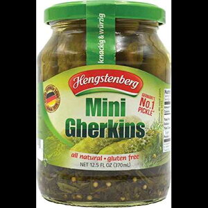 Hengstenberg ~j K[LY sNXA12.5 IX (12 pbN) Hengstenberg Mini Gherkins Pickle, 12.5 Ounce (Pack of 12)