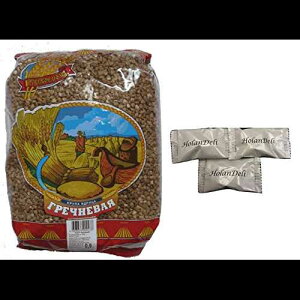 (7 �p�b�N) ���Ε� 900g/31.7oz ���Ќ����HolanDeli�`���R���[�g�~���g���܂܂�܂��B Russkoe Pole (Pack of 7) Buckwheat Groats 900g/31.7oz. Includes Our Exclusive HolanDeli Chocolate Mints.