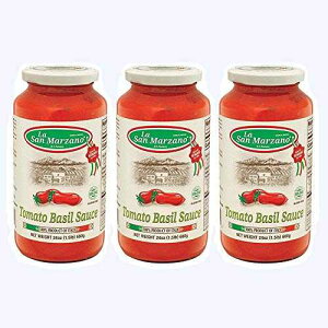  T }c@[m g}gƃoW\[X 24 IX (3pbN) - 100% C^A La San Marzano Tomato and Basil Sauce 24 oz. (Pack of 3) - 100% Product of Italy