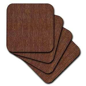 3dRose CST_41591_1 �_�[�N�o���u�[�E�b�h �\�t�g�R�[�X�^�[ (4 �Z�b�g) 3dRose CST_41591_1 Dark Bamboo Wood Soft Coasters (Set of 4)