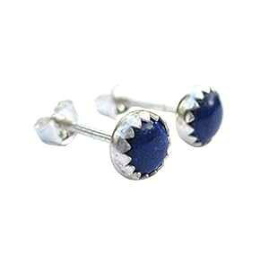 u[ sXY COAu[ X^bh WFXg[ 5mm |Xg CO Twisted Designs Jewelry Blue Lapis Lazuli Earrings, Blue Stud Gemstone 5mm Post Earrings