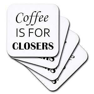 3dRose Coffee is for Closers-�\�t�g�R�[�X�^�[�A8 �Z�b�g (CST_222186_2)�A�}���`�J���[ 3dRose Coffee is for Closers-Soft Coasters, Set of 8 (CST_222186_2), Multicolor
