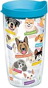 Tervis 1217073 tbg A[g - p^u[ bvƃ^[RCYWt 16IXANA Tervis 1217073 Flat Art - Dogs Tumbler with Wrap and Turquoise Lid 16oz, Clear